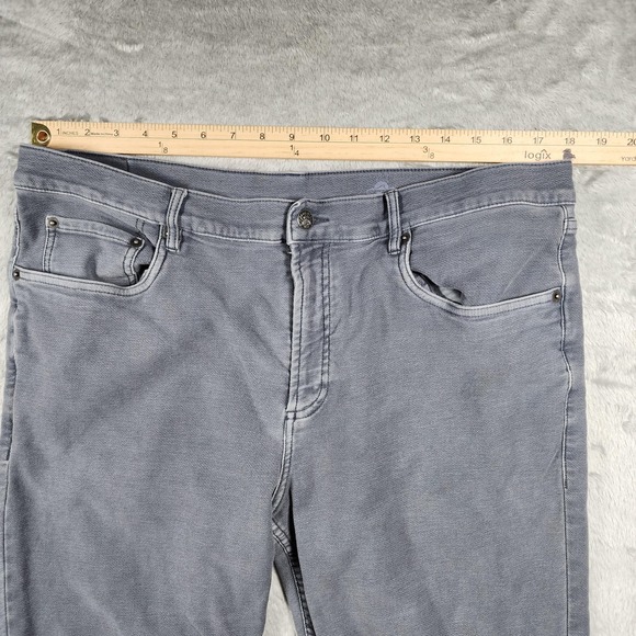 Faherty Jeans Mens 36x30 Gray Stretch Denim Straight Leg Pants Soft (Tag 38x32) - Picture 4 of 14